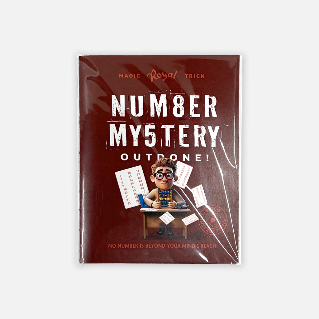 Number Mystery Outdone Royal 2025 magic trick – reveals spectator’s thought-of number with visible cards front and back